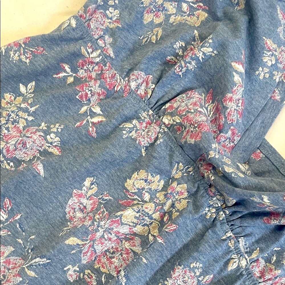 La Vie en Rose Floral Blue Spaghetti Strap Nighty. - Picture 11 of 15